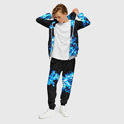Костюм мужской Красивый неоновый синий огонь, цвет: 3D-меланж — фото 2