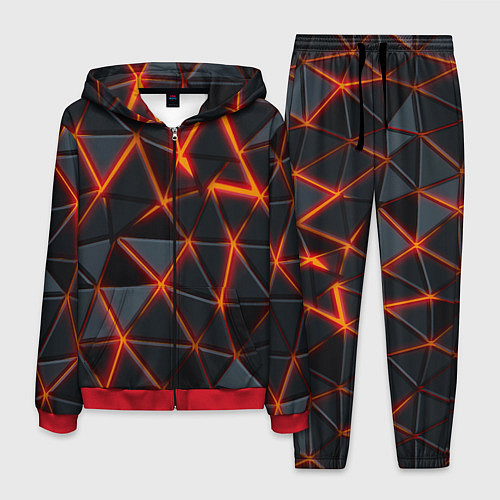 Мужской костюм Треугольники и неон / 3D-Красный – фото 1