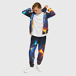 Костюм мужской Яркая неоновая лава, разломы, цвет: 3D-белый — фото 2
