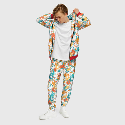 Мужской костюм Разноцветные пятна красок / 3D-Красный – фото 3