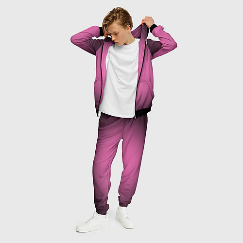 Мужской костюм Розовый фон с черной виньеткой / 3D-Черный – фото 3