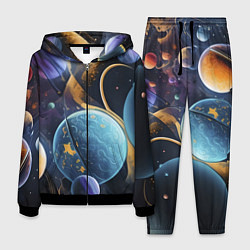 Костюм мужской Планеты во вселенной, цвет: 3D-черный