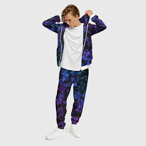 Мужской костюм Неоновые формулы / 3D-Белый – фото 3