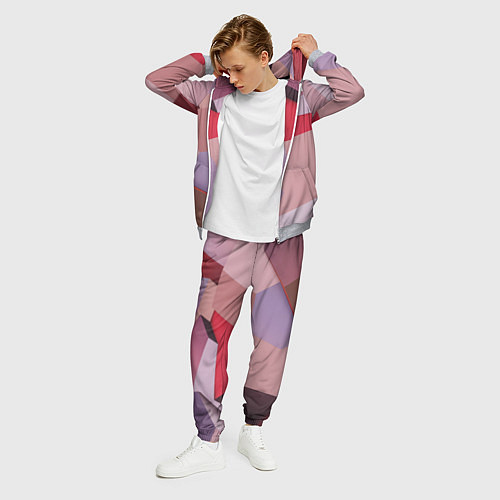 Мужской костюм Розовое абстрактное множество кубов / 3D-Меланж – фото 3