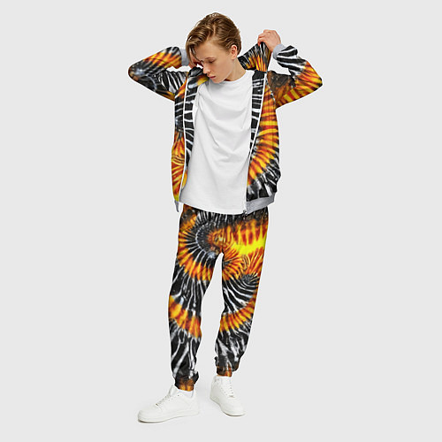 Мужской костюм Tie dye - тай дай в черно белую полоску / 3D-Меланж – фото 3