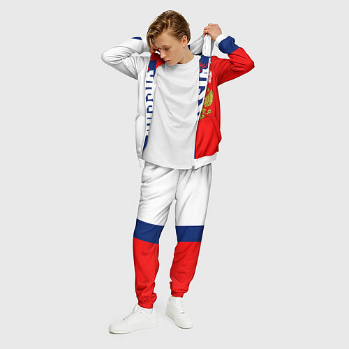 Мужской костюм Russia national team: white blue red / 3D-Белый – фото 3