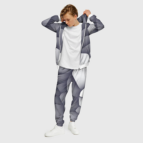 Мужской костюм Паттерн из гладких камней / 3D-Белый – фото 3