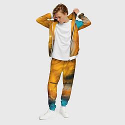Костюм мужской Оранжевые тени и краски, цвет: 3D-белый — фото 2