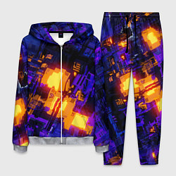 Костюм мужской Фиолетовая и оранжевая схема, цвет: 3D-меланж