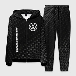 Костюм мужской Volkswagen карбоновый фон, цвет: 3D-черный