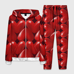 Костюм мужской Red hearts, цвет: 3D-белый