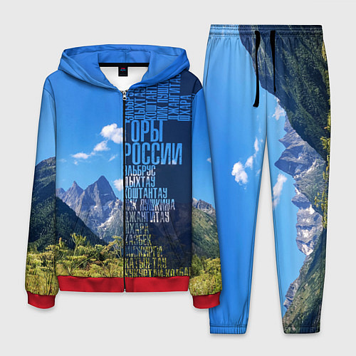 Мужской костюм Перечень гор России / 3D-Красный – фото 1