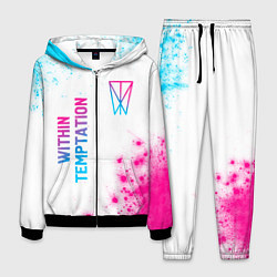 Костюм мужской Within Temptation neon gradient style: надпись, си, цвет: 3D-черный