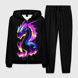 Костюм мужской Неоновый космический дракон, цвет: 3D-черный