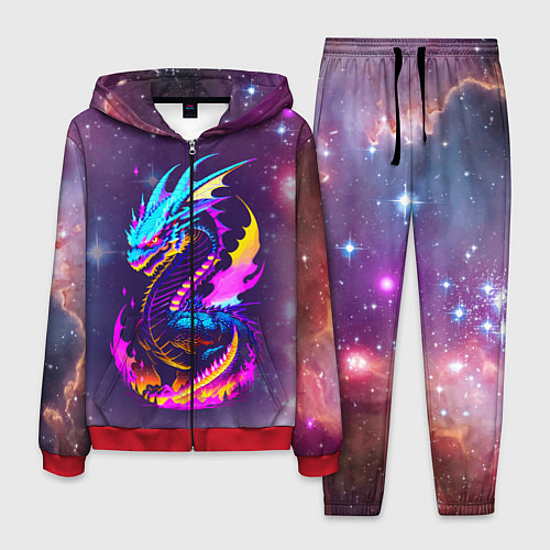 Мужской костюм Space dragon - neon glow - neural network / 3D-Красный – фото 1