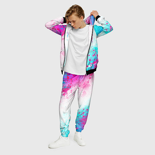 Мужской костюм One Piece neon gradient style: надпись, символ / 3D-Черный – фото 3