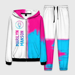 Костюм мужской Marilyn Manson neon gradient style: по-вертикали, цвет: 3D-черный