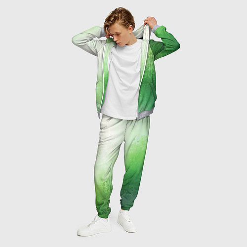 Мужской костюм Зелёные пиксели / 3D-Меланж – фото 3