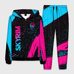 Костюм мужской Skyrim - neon gradient: надпись, символ, цвет: 3D-черный