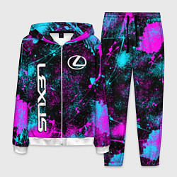 Костюм мужской Lexus - неоновые брызги, цвет: 3D-белый