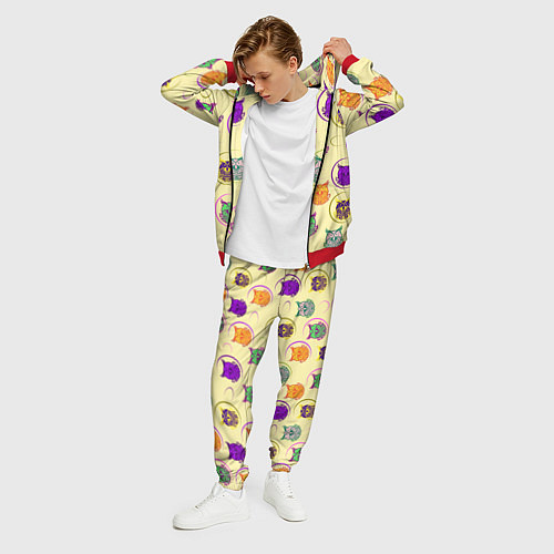 Мужской костюм Сова - разноцветные птицы / 3D-Красный – фото 3