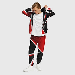 Костюм мужской Кавасаки - красные волны, цвет: 3D-белый — фото 2