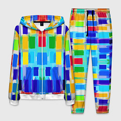 Костюм мужской Colorful strips - pop art - vogue, цвет: 3D-белый