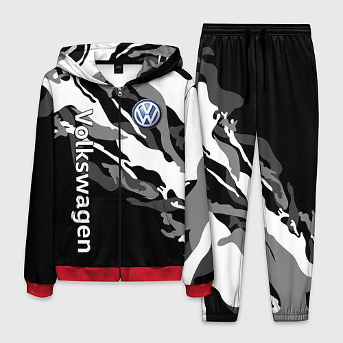 Мужской костюм Фольцваген - белый камуфляж / 3D-Красный – фото 1