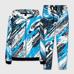 Костюм мужской Спонтанные брызги голубые, цвет: 3D-черный