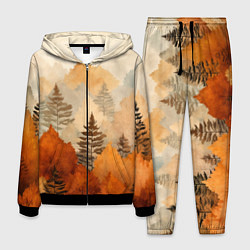 Костюм мужской Осенний лес в оранжевых тонах, цвет: 3D-черный