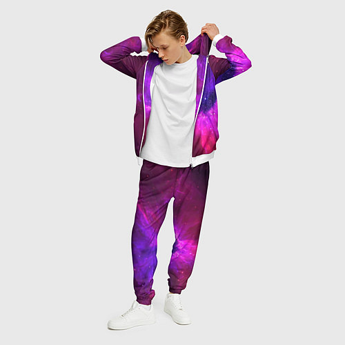 Мужской костюм Бескрайнее космическое пространство - галактика / 3D-Белый – фото 3