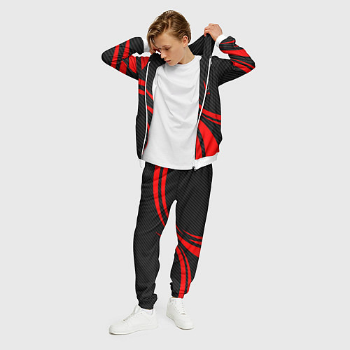 Мужской костюм Honda CR-V - красный и карбон / 3D-Белый – фото 3