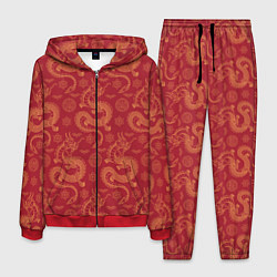 Костюм мужской Dragon red pattern, цвет: 3D-красный