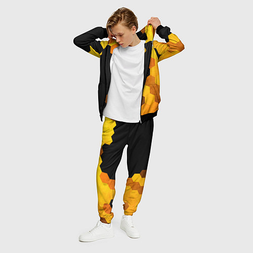 Мужской костюм SsangYong - gold gradient: по-вертикали / 3D-Черный – фото 3