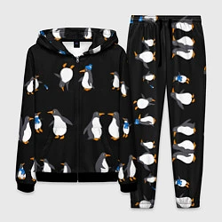 Костюм мужской Веселая семья пингвинов, цвет: 3D-черный