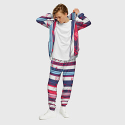 Костюм мужской Киберпанк глитч синий и красный, цвет: 3D-меланж — фото 2