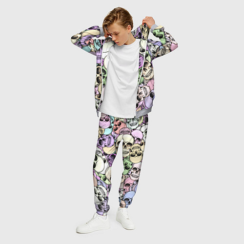 Мужской костюм Разноцветные черепа паттерн / 3D-Меланж – фото 3