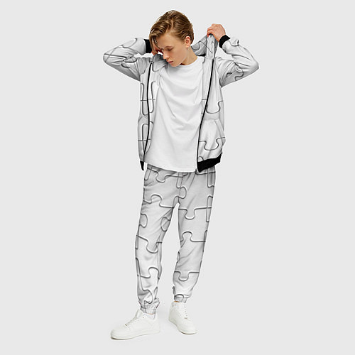 Мужской костюм Детальки пазла / 3D-Черный – фото 3