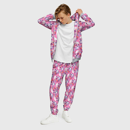 Мужской костюм Черепа на розовом в стиле квиллинга / 3D-Меланж – фото 3