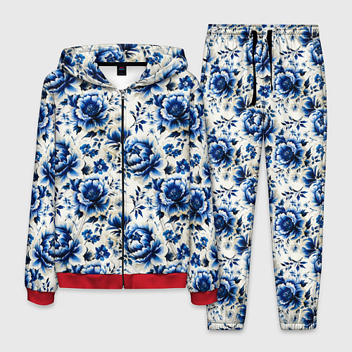 Мужской костюм Гжель узор паттерн / 3D-Красный – фото 1