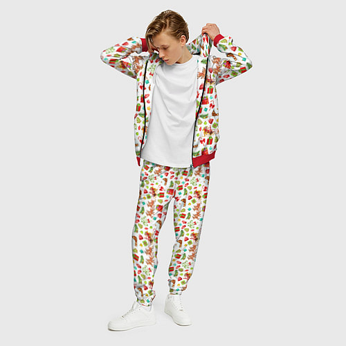 Мужской костюм Новогодний патерн / 3D-Красный – фото 3