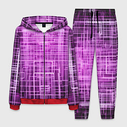 Костюм мужской Фиолетовые неоновые полосы киберпанк, цвет: 3D-красный