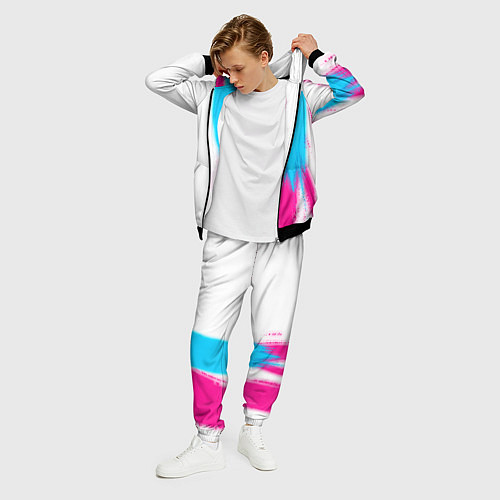 Мужской костюм Coldplay neon gradient style по-вертикали / 3D-Черный – фото 3