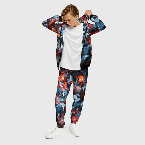 Мужской костюм Янтарные камни асбтракция / 3D-Черный – фото 3