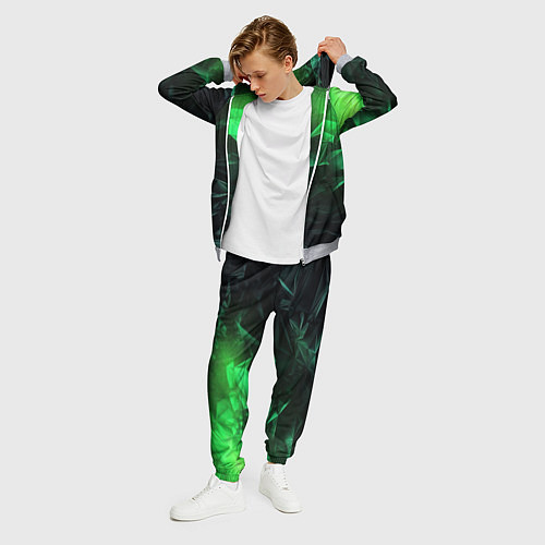 Мужской костюм Глубина зеленого абстракции / 3D-Меланж – фото 3