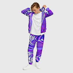 Костюм мужской Фиолетовые линии и полосы, цвет: 3D-белый — фото 2