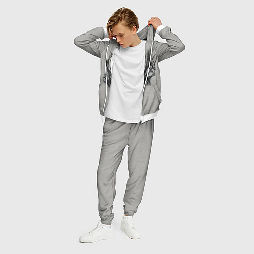 Мужской костюм Французские бульдоги пара / 3D-Белый – фото 3