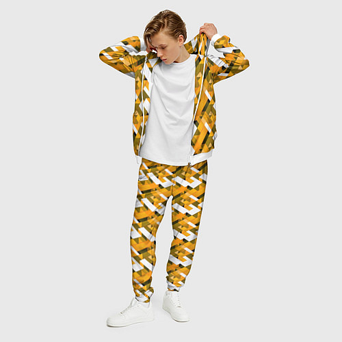 Мужской костюм White and yellow shapes / 3D-Белый – фото 3