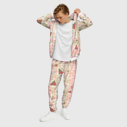 Костюм мужской Розовые узоры ёлки, цвет: 3D-белый — фото 2