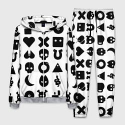 Костюм мужской Love death robots pattern white, цвет: 3D-меланж